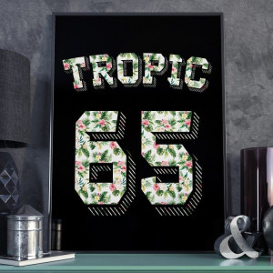 Plakat w ramie - tropic 65 , wymiary - 30cm x 40cm, ramka - biała