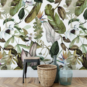 Tapeta na ścianę - bright greenery , rodzaj - tapeta flizelinowa laminowana
