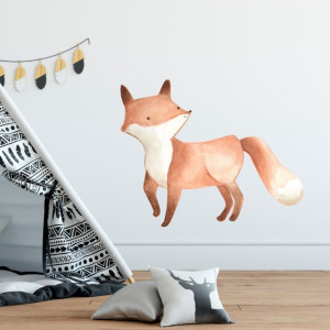 Naklejka na ścianę - lovely fox , wymiary naklejki - szer. 50cm x wys. 40cm