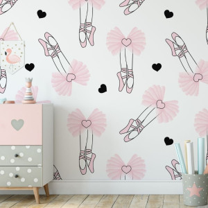 Tapeta dla dzieci - ballerina love , rodzaj - tapeta flizelinowa