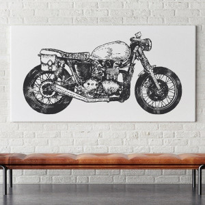 Retro motor - obraz na płótnie , wymiary - 100cm x 200cm