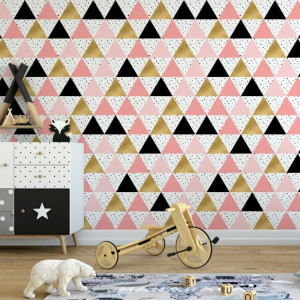 Tapeta dziecięca - fantastic triangle , rodzaj - próbka tapety 50x50cm