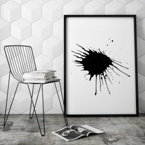 Kleks - plakat designerski , wymiary - 30cm x 40cm, ramka - czarna