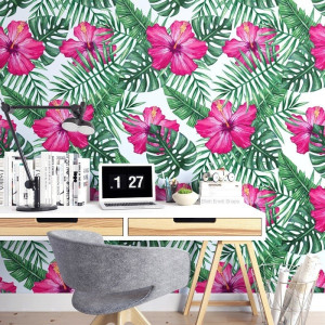 Pink jungle - tapeta na ścianę , rodzaj - tapeta flizelinowa laminowana
