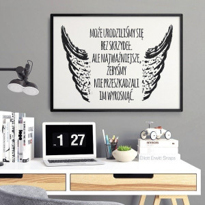 Skrzydła - modny plakat w ramie , wymiary - 40cm x 50cm, kolor ramki - czarny