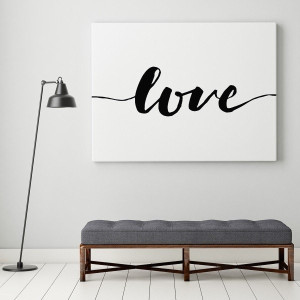 Love - modny obraz na płótnie w stylu skandynawskim , wymiary - 100cm x 150cm