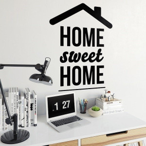 Home sweet home - naklejka ścienna , kolor naklejki - czarna, wymiary naklejki - 90cm x 60cm