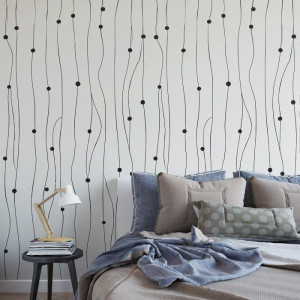 Dot's lines - tapeta ścienna na wymiar , rodzaj - tapeta flizelinowa laminowana