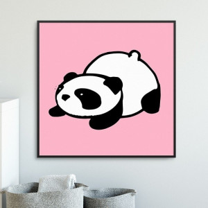Pink panda - plakat dla dzieci , wymiary - 70cm x 70cm, kolor ramki - czarny