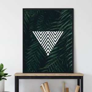 Plakat w ramie - triangular tropics , wymiary - 50cm x 70cm, ramka - czarna , ramka - biała
