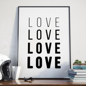 Love levels - plakat w ramie , wymiary - 20cm x 30cm, ramka - biała