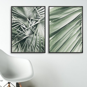 Zestaw dwóch plakatów - exotic interior , wymiary - 60cm x 90cm (2 sztuki), kolor ramki - biały