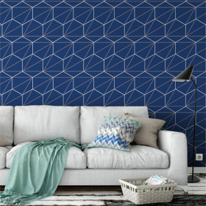 Tapeta na ścianę - artdeco hexagons , rodzaj - próbka tapety 50x50cm