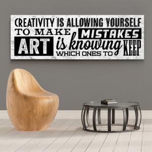 Creativity & art - modny obraz typograficzny , wymiary - 90cm x 30cm