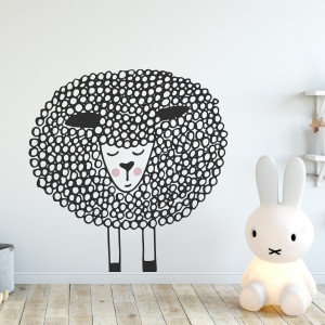 Naklejka na ścianę - cute sheep , wymiary naklejki - szer. 50cm x wys. 50cm