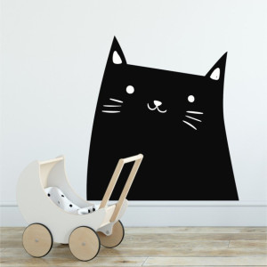 Naklejka na ścianę - kitty smile , wymiary naklejki - szer. 80cm x wys. 80cm
