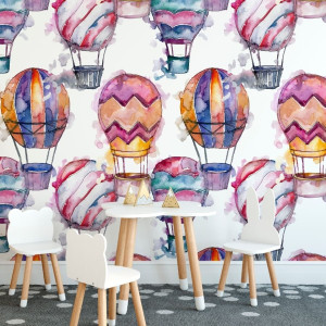 Tapeta dla dzieci - balloons party , rodzaj - tapeta flizelinowa laminowana