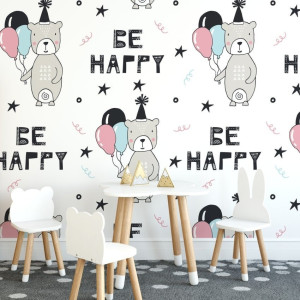 Tapeta dziecięca - be happy , rodzaj - tapeta flizelinowa
