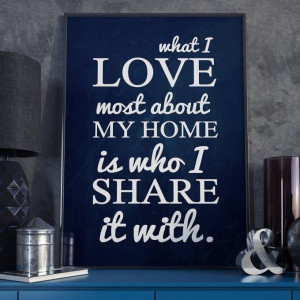 What i love about home - plakat typograficzny , wymiary - 70cm x 100cm, ramka - biała