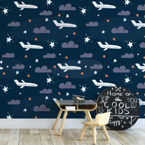 Tapeta na ścianę - night planes , rodzaj - tapeta flizelinowa