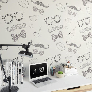 Hipsterskie symbole - designerska tapeta ścienna , rodzaj - tapeta flizelinowa laminowana