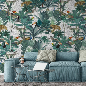 Tapeta na ścianę - stylish jungle , rodzaj - próbka tapety 50x50cm