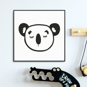 Little koala - plakat dla dzieci , wymiary - 70cm x 70cm, kolor ramki - czarny