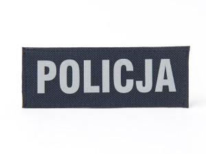 Napisy POLICJA na rzep komplet - Granatowy - (3,5 x 11 cm) + (10 x 30,5 cm)