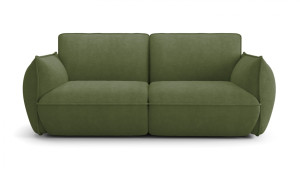 Canapé 3 places en tissu chenille vert olive - Lidia