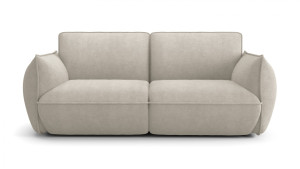 Canapé 3 places en tissu chenille beige - Lidia