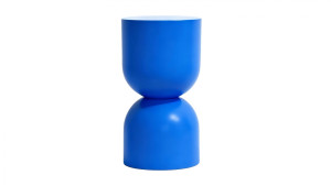 Bout de canapé en résine bleu mat Ø24 cm - Ori