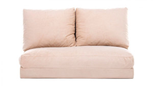 Canapé convertible 2 places en tissu beige - Vico