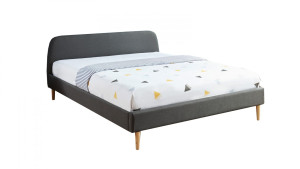 Lit adulte scandinave 180x200 gris foncé - Gaby