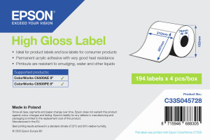 Epson Etykiety o wysokim połysku 210 mm x 297 mm C33S045728