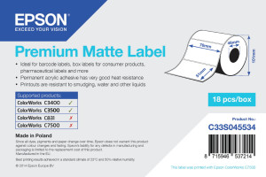 Epson Etykiety matowe 76 mm x 51 mm C33S045534