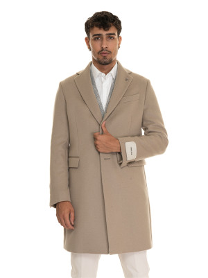 Paoloni Cappotto 3 bottoni Beige Uomo 48