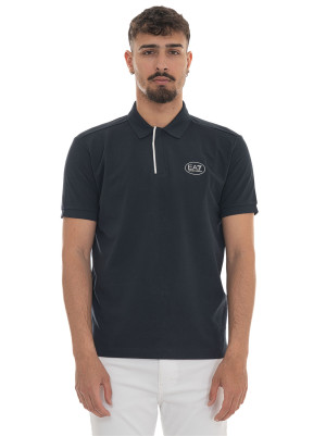 EA7 Polo in cotone piquet Blu Uomo XL