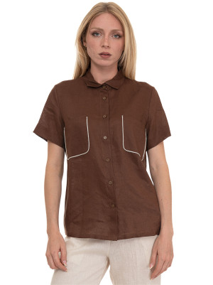 Quality First Camicia da donna a casacca Tabacco Donna M