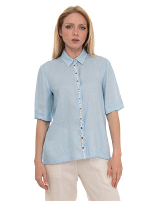 Quality First Camicia da donna a casacca Azzurro Donna L