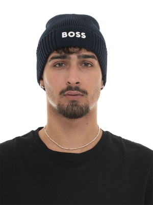 Boss Cappello a coste ASIC-BEANIE-X Blu Uomo UNI