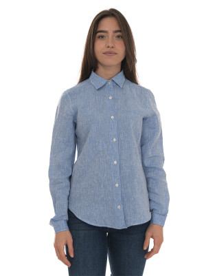 Vincenzo De Lauziers Camicia in lino AMALFI Azzurro Donna 3XL