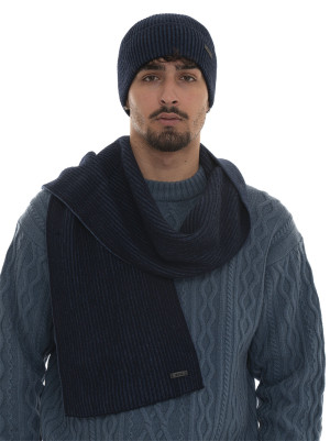 Boss Set Sciarpa e Cappello ERCOLE-SET Blu Uomo UNI