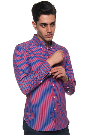 Carrel Camicia casual Rosso-blu Uomo 39