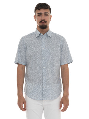 Boss Camicia cotone manica corta RASH Celeste Uomo M