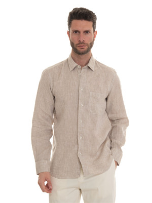 Vincenzo De Lauziers Camicia in lino Beige Uomo M