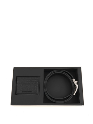 Giorgio Armani Set cintura e portacarte Nero Uomo UNI
