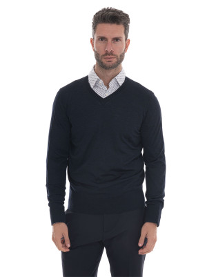 Hindustrie Maglia collo a V Blu Uomo 48