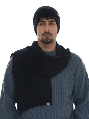 Woolrich Set Sciarpa e Cappello Blu Uomo UNI