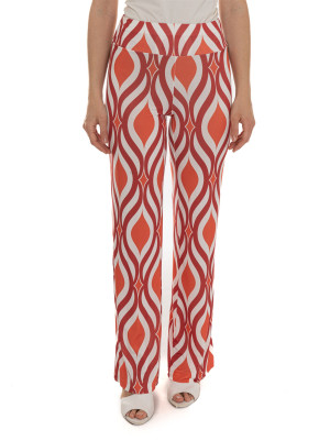 Quality First Pantaloni Arancio-bianco Donna 42