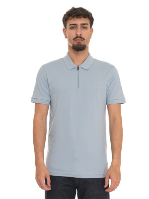 Boss Polo in cotone piquet Celeste Uomo XL